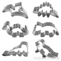 Shxstore Mini Dinosaur Cookie Cutter Set Stainless Steel Jurassic Dino Shaped Cookie Candy Food Molds  6 Counts - B0771MBM8T